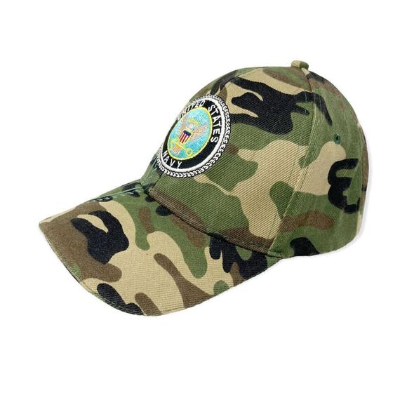 United States Navy Camouflage Baseball Hat Cap Wool Blend Adjustable Hook & Loop - Picture 1 of 8